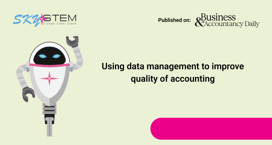 Using data management to improve quality of accounting